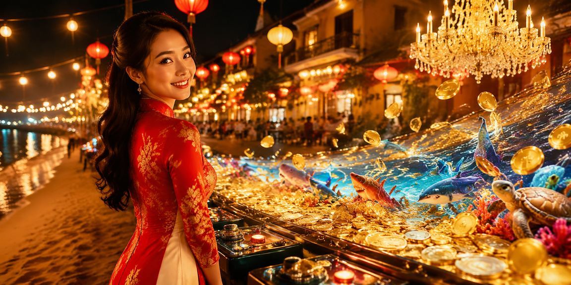 Phụ nữ Hội An trong trang phục áo dài tìm hiểu về cá cược casino trực tuyến